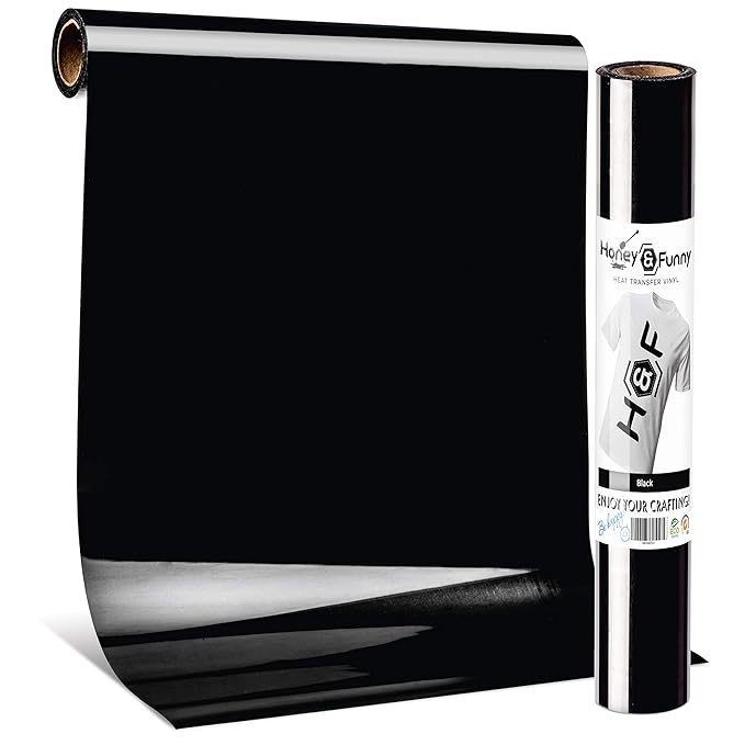 HTV Heat Transfer Vinyl 12 x 10 feet Black Color Roll for Cricut