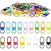 56 Pcs Colorful Metal Lobster Claw Clasps Small Swivel Keychain Clip Small Snap Hooks Key Chain Hooks for Key Chains Backpack Dog Tags Jewelry Making DIY Craft (32mm)