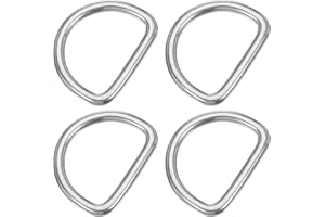 PATIKIL Metal D-Rings, 304 Stainless Steel D Ring Welded Solid Dee Rings DIY Accessories for Belts Sewing Dog Collars