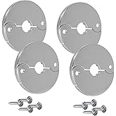 PROCURU 4-Pack 1/2-Inch CTS (5/8" OD) E3755 Hinged Split Escutcheons, Chrome Pipe Cover Plates with Screws, for 1/2" Copper, 