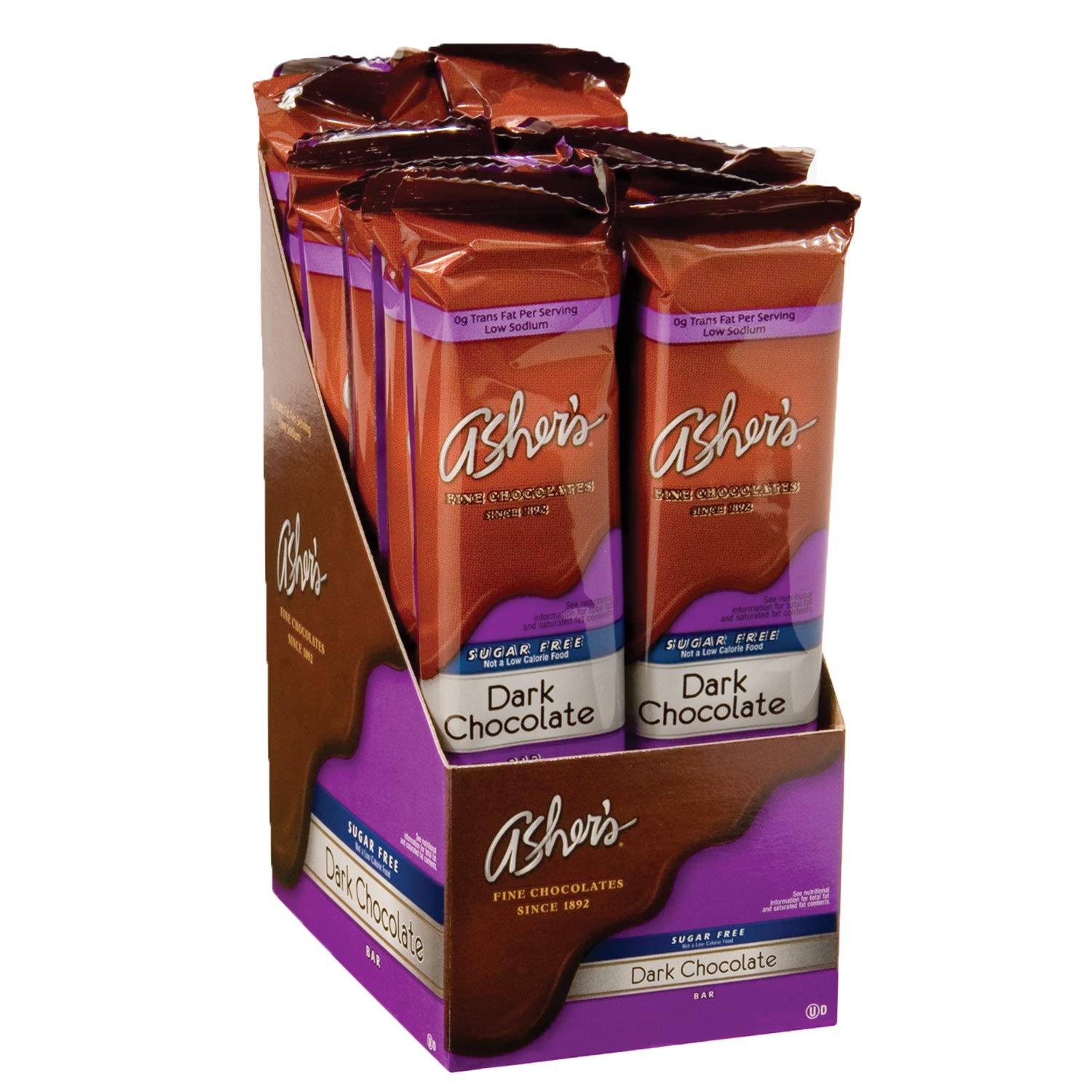Asher's Chocolate, Sugar Free Chocolate Bars, Small