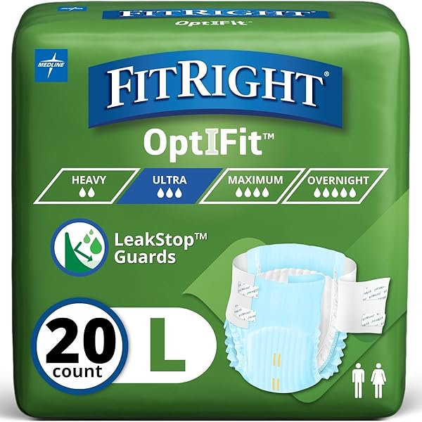 FITRIGHT ADULT DIAPERS, ULTRA HEAVY ABSORBENCY, L (WAIST...