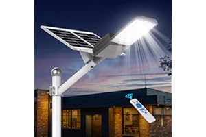 LANGY Solar Street Light 800W Solar Street Lights Outdoor IP67 Waterproof 80000LM Solar Powered Led Street Light Dusk to Dawn with Remote Control Commercial Solar Parking Lot Lights for Yard Garden Stadium