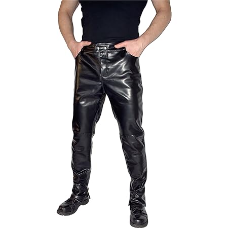 Weiche Herren Hose aus Kunstleder im Biker Leder-Look