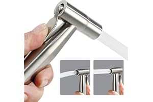 BARROCK Handheld Bidet Sprayer Head Only, Stainless Steel Shattaf Jet Spray for Toilet, Baby Cloth Diaper Sprayer with Adjustable Water Pressure Control, Brushed Nickel