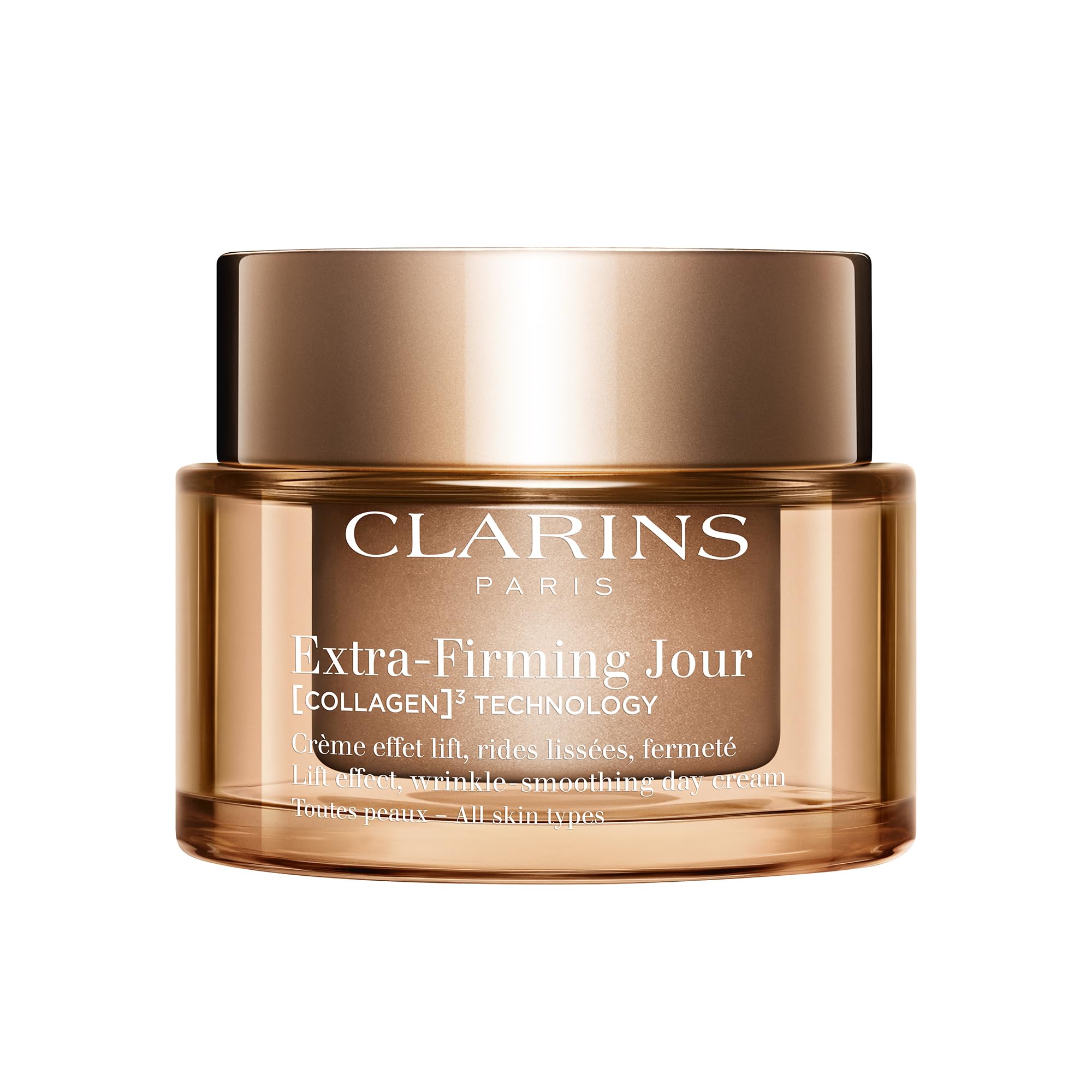 Clarins Extra-Firming Day Cream for All Skin Types | Anti-Ageing Moisturiser with Collagen Boosting Ingredients | Hydrating & Firming Face Cream | Refillable Packaging | 50ml