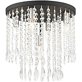 Livex Lighting 5 Light Black Flush Mount