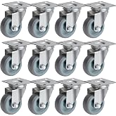 BZOLIHEU 12 Pack 2 Inch Swivel Caster Wheels TPR Rubber 660lbs | Heavy duty TPR rubber castors with no floor marks. Perfect for furniture, cart, and coffee table