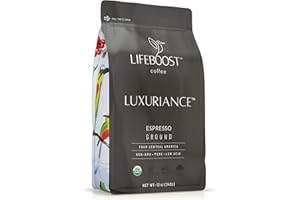 Lifeboost Organic Espresso Ground Coffee - Non-GMO Low Acid Single Origin USDA Shade Grown Organic Espresso Coffee - Third Party Tested For Mycotoxins & Pesticides 12oz Bag