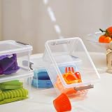 Citylife 6 Pack Plastic Storage Boxes with Lids Small Stackable Clear Box view 3