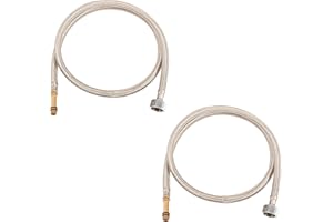 Skweawert 40 In Faucet Supply Lines, 1/4 Female Compression Thread x M10 Male Connector, Braided Stainless Steel Faucet Hose for Kitchen Sink Toilet（2Pack)