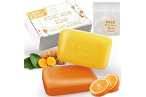 O NATURALS Kojic Acid Soap, Turmeric Soap Bar & Orange, Kojic Acid Soap for Hyper-pigmentation, Helps Reduce Dark Spot, Japanese Kojic Soap, Kojic Acid and Turmeric Soap, Hyaluronic Acid & Retinol (2 Pack)