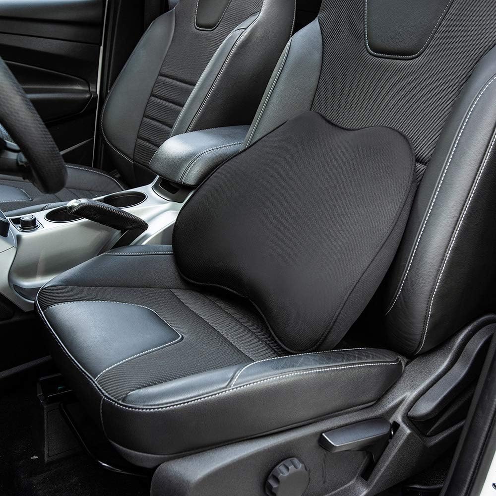 Basics Memory Foam Lumbar Support Pillow - Black: Automotive