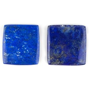 CRYSTALIS 2pcs Large Lapis Lazuli (30+mm) Cabochons Gemstone, Square Shape, Loose Crystals, Wholesale Bulk, Jewelry Making Su