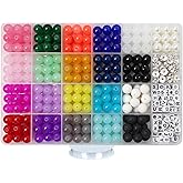 Pamir Tong 626PCS 10mm Glass Beads Jewelry Making Beads Imitative Jade Beads Bracelet Round Space Loose Beads for Earring, Necklaces-Adult Craft Supplies