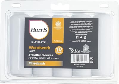 Harris Ultimate Woodwork Gloss Roller Sleeves 10 Pack 4 inch