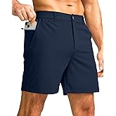 G Gradual Men's Casual Shorts 7" Lightweight Golf Shorts for Men Stretch with 3 Pockets Quick Dry Breathable Work Shorts