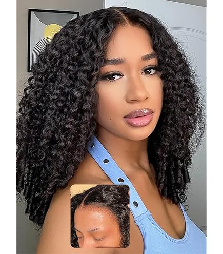 Amazon.com : ISEE M-Cap Kinky Curly Wear Go Glueless Wigs Human
