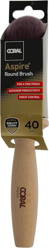 Coral Chunky Monkey 40mm Round Paint Brush Firm Convex Finish FSC Wood Handle view 2