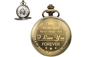ManChDa Pocket Watch for Men Personalized Gift for Dad Husband Son Groomsmen Engraved Pocket Watches for Men