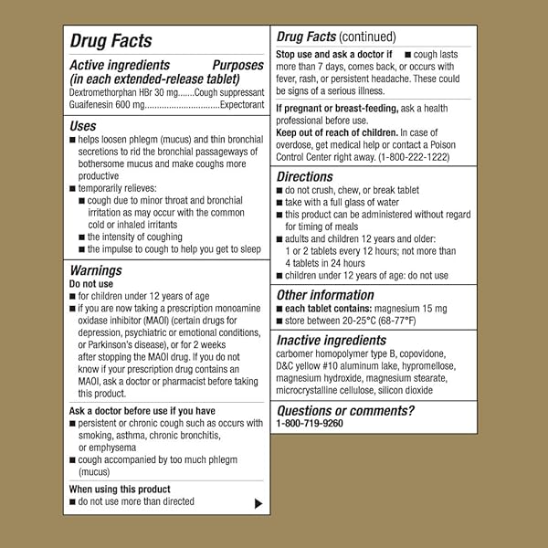 GOODSENSE MUCUS RELIEF DM, GUAIFENESIN 600 MG AND DEXTROMETHORPHAN HYDROBROMIDE 30 MG EXTENDED-RELEASE TABLETS