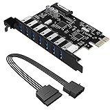 ORICO PCI-E USB 3.0 Internal Expansion Card Adapter, USB 3.0 Hub Controller Adapter Card for Windows PC Desktops, 4 Pin to 15 Pin SATA Female Power Cord included