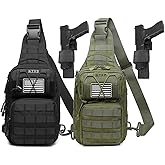 ATBP Tactical Sling Backpack Bag Pack for Men Military One Strap Shoulder Backpack Crossbody Bag With Holster 10 Liters