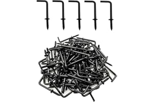 IDEALSV Black 1 Inch 1 Shape Screw Hooks L Shape Hook 7 Shape Right Angle Medal Hooks (40 Pack)