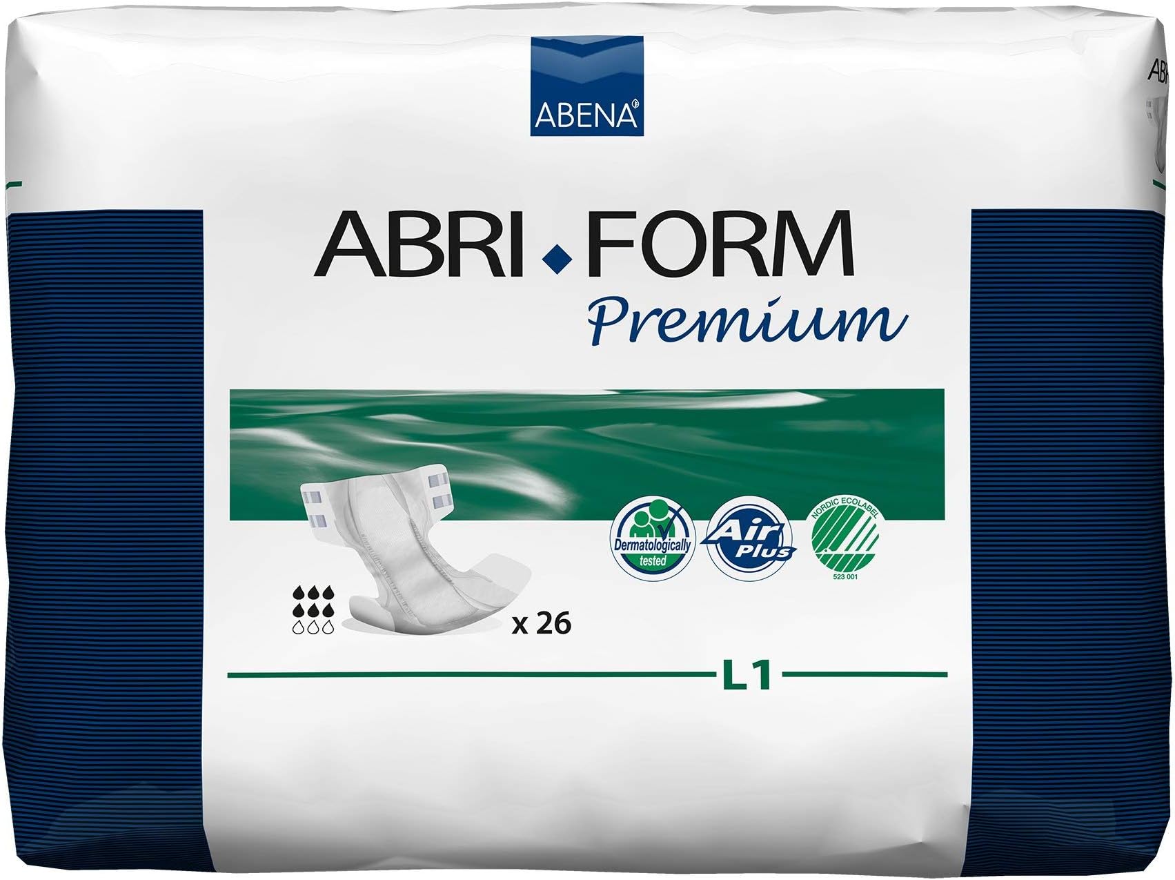 Abri-Form Premium L1 Adult Moderate-Absorbent Incontinence Brief, Large, White 104/CS