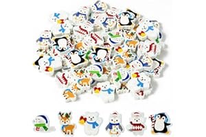 Haooryx Christmas Polar Animal Erasers - 60Pcs Kids' Christmas Polar Animals Mini Erasers Bulk Novelty Polar Animal Pencil Eraser Pet Student Homework Reward Classroom Prize Xmas Party Gift Filler
