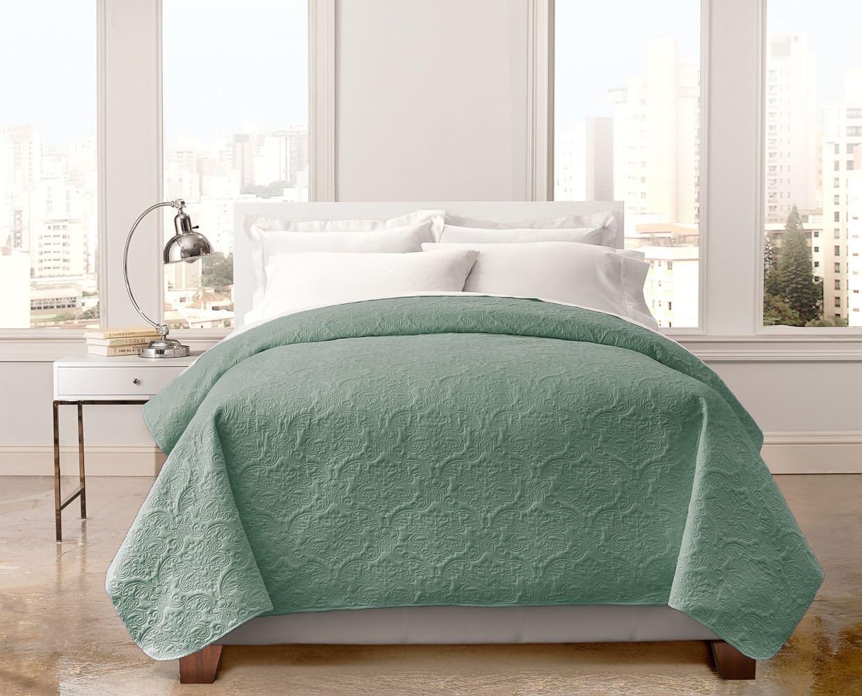 Regal Home Collections English Manor Lacey Pinsonic Quilt (Full/Queen) - Assorted Colors (Aqua)