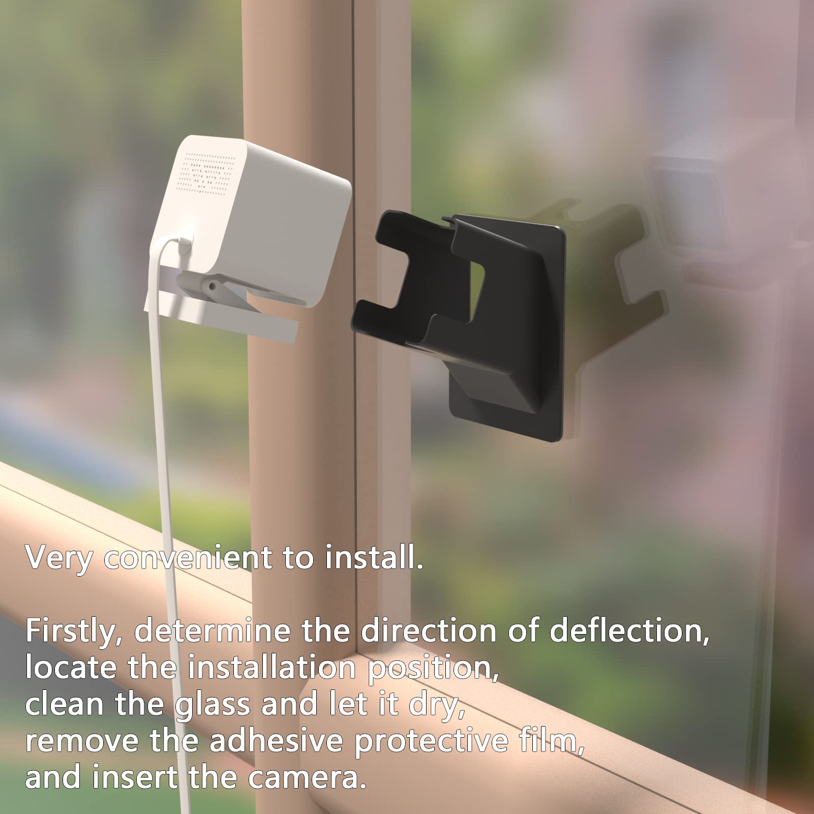 Angled Window Mount for Wyze Cam v4 Cam V3, 20 Degrees Tilt ( Up/Down/Left/Right ), Through Window Use Cam v4 v3, Helps You Watch Front Yard and Driveway ( Black/Pack of 2)
