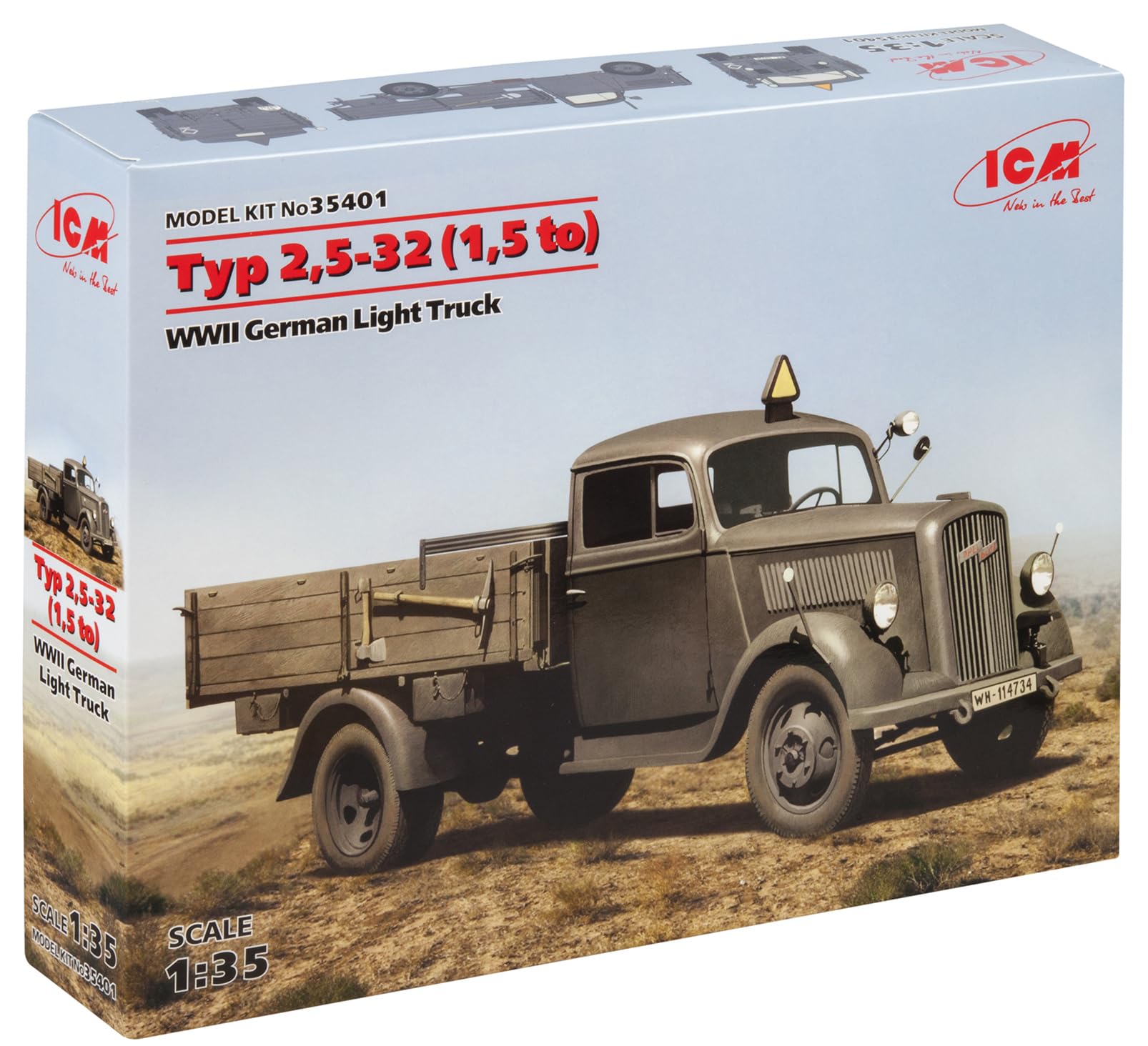 ICM 35401-1/35 Opel Type 2.5-32 Vehicle, 1.5 Ton, Medium, Grey