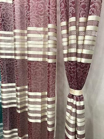 Buy Ridhaan Heavy Tissue Net Curtain Coke Purple 9 Feet Online