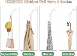 HOMIDEC Clothes Rail Portable Rack with Shelf 40 kg Capacity White 100x41x160 cm view 4