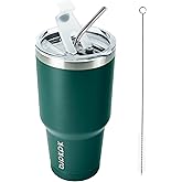 BJPKPK 30oz Tumbler with Lids and Straws, Stainless Steel Vacuum Insulated Coffee Tumblers, Insulated Travel Mug Water Cup with Leakproof Lid,Army Green