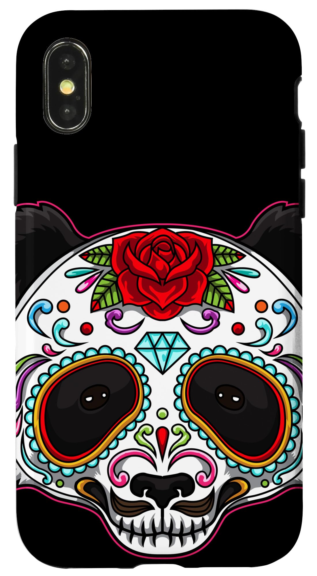 iPhone X/XS Panda Sugar Skull Funny Day Of The Dead Case