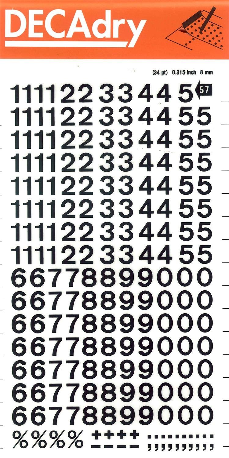 APLI 8mm Transferable Letters and Numbers, Black โ image 1