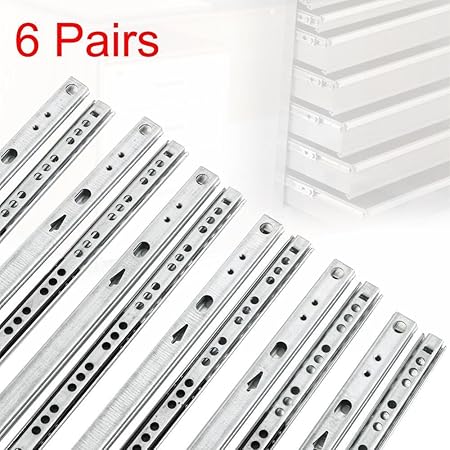 Yaheetech 12x 6 Pairs Ball Bearing Drawer Runners Slides 310mm
