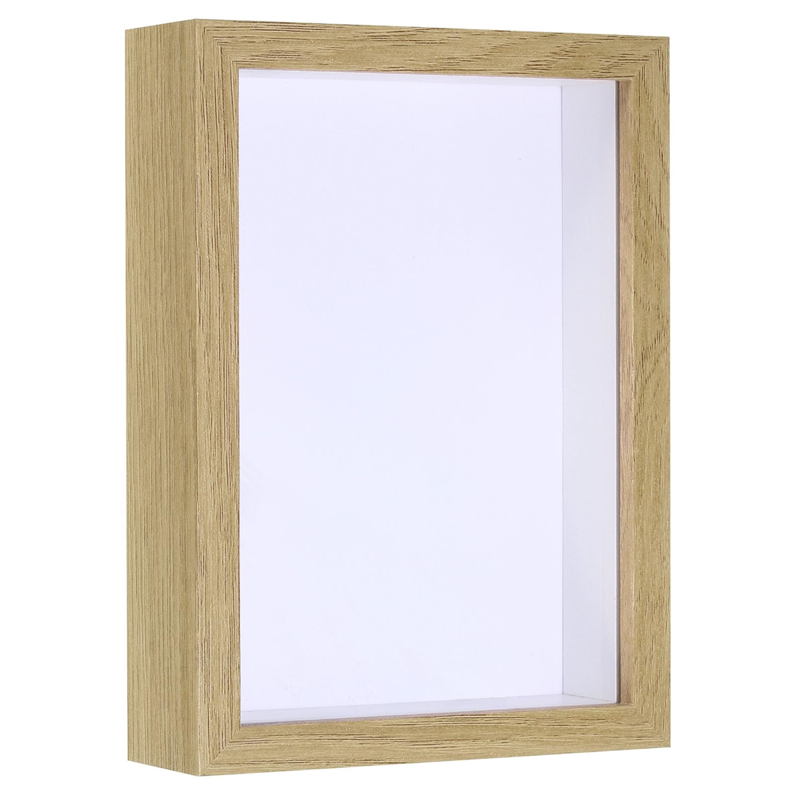 PATIKIL 6x8 Shadow Box Frame, Wooden Dried Flower Photo Frame Floating Photo Frame Acrylic DIY Display Case for Flowers Ticket Crafts and Photos, Natural Color