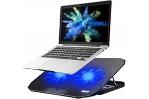 KEROLFFU Laptop Cooling Fans 15.6 14 13 Inch (Big 2Fans 5.52 Inch, Double Sides Built-in USB Line, Back Feet Stand) Fit Apple Air/Pro/MacBook