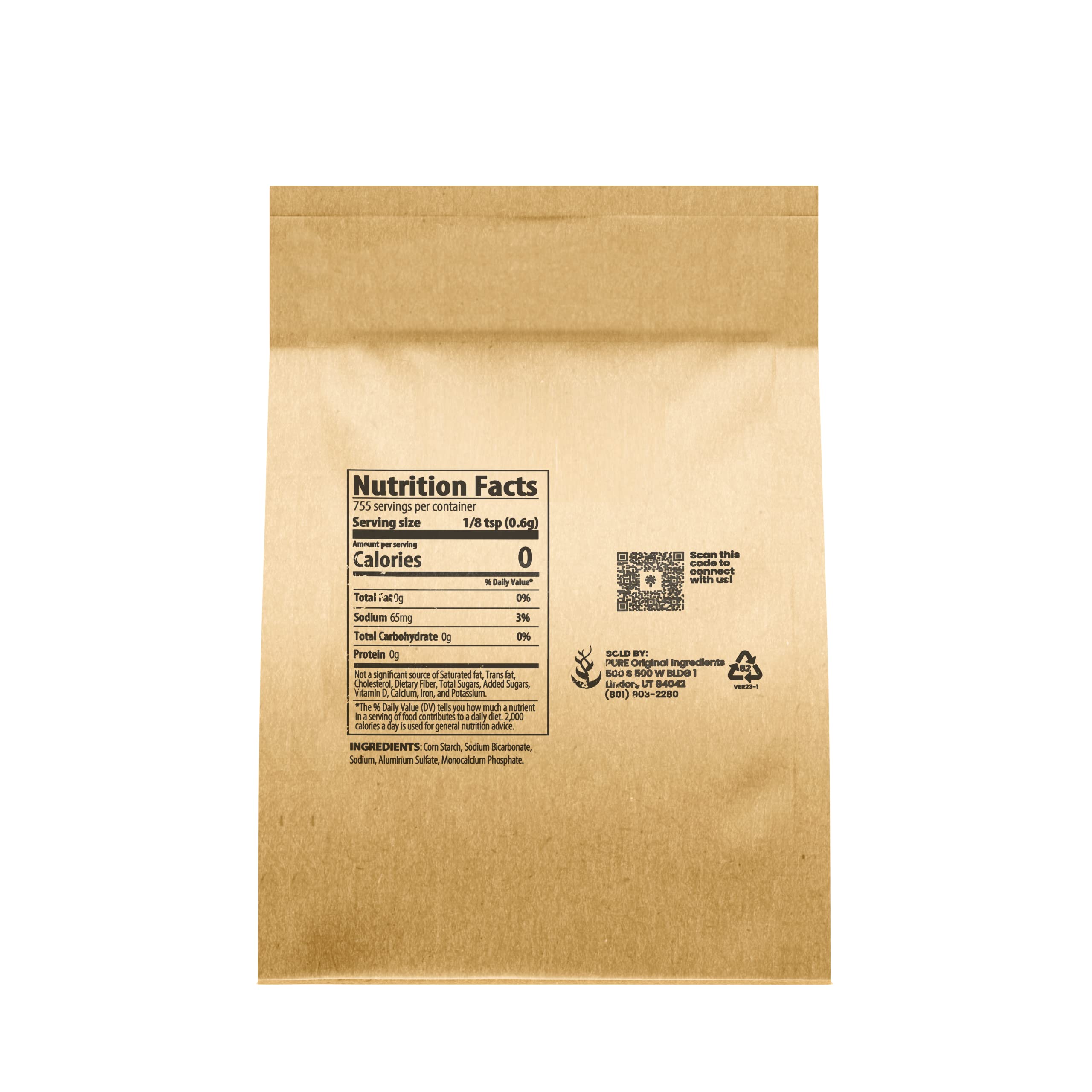 PURE ORIGINAL INGREDIENTS Baking Powder (1 lb) Double Acting, Leavening Agent, Cakes & Biscuits