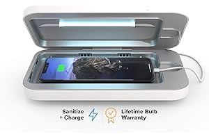 PhoneSoap 3 UV Cell Phone Sanitizer & Dual Universal Cell Phone Charger Box | Patented & Clinically Proven 360-Degree UV-C Light Sanitizer | Disinfects and Charges All Phones (White)