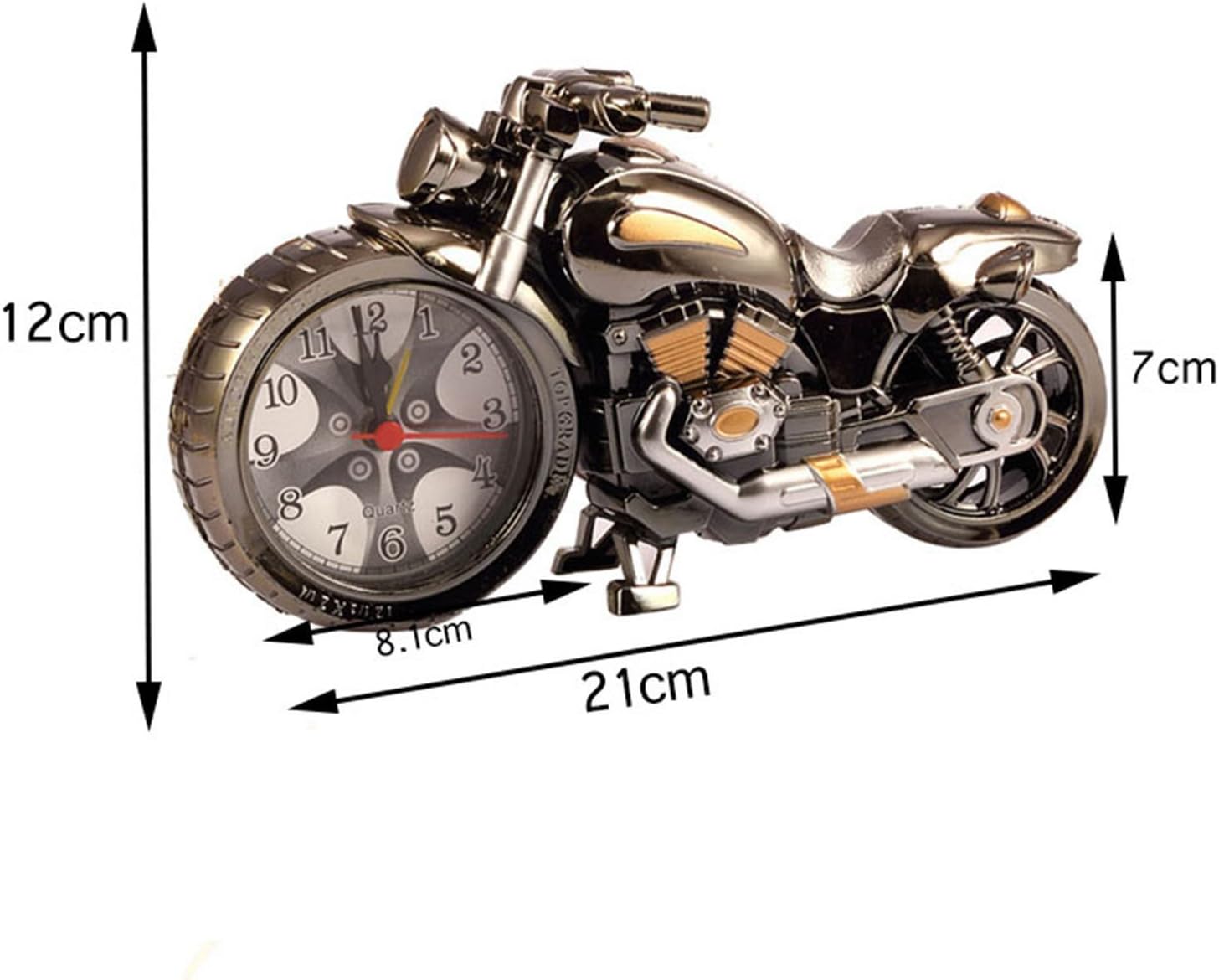Gearmax Retro Motorcycle Style Students Alarm Clock Desk Time Clock Cool Motorbike Model Home Office Shelf Decoration Novelty Birthday Gift Brown (4 desighs - Image 3