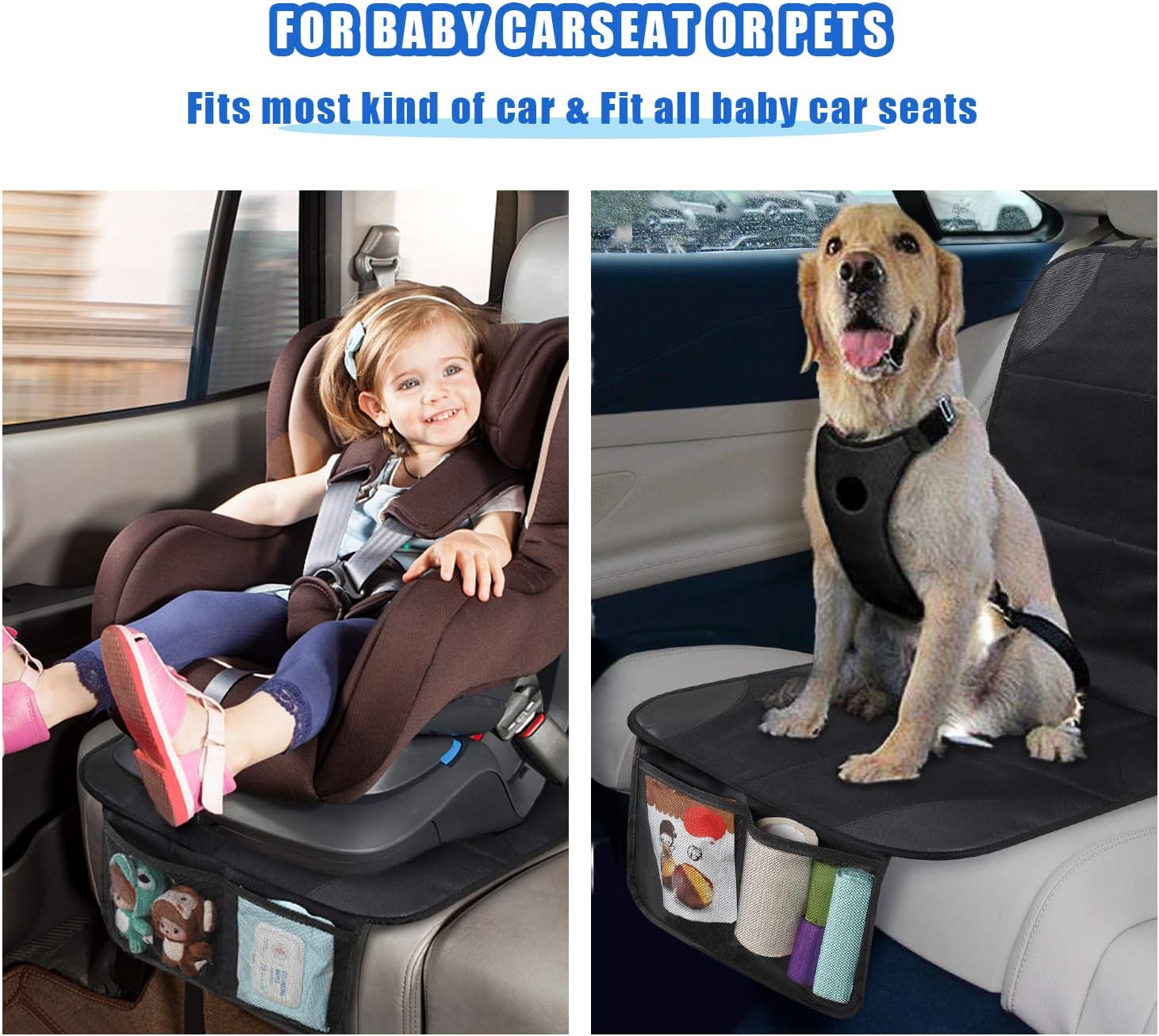 MHO+ALL Car Seat Protector, 2 Pack Car Seat Protectors for Child Seats Non-Slip Easy Cleaning Baby Car Back Seat Protector - Image 5