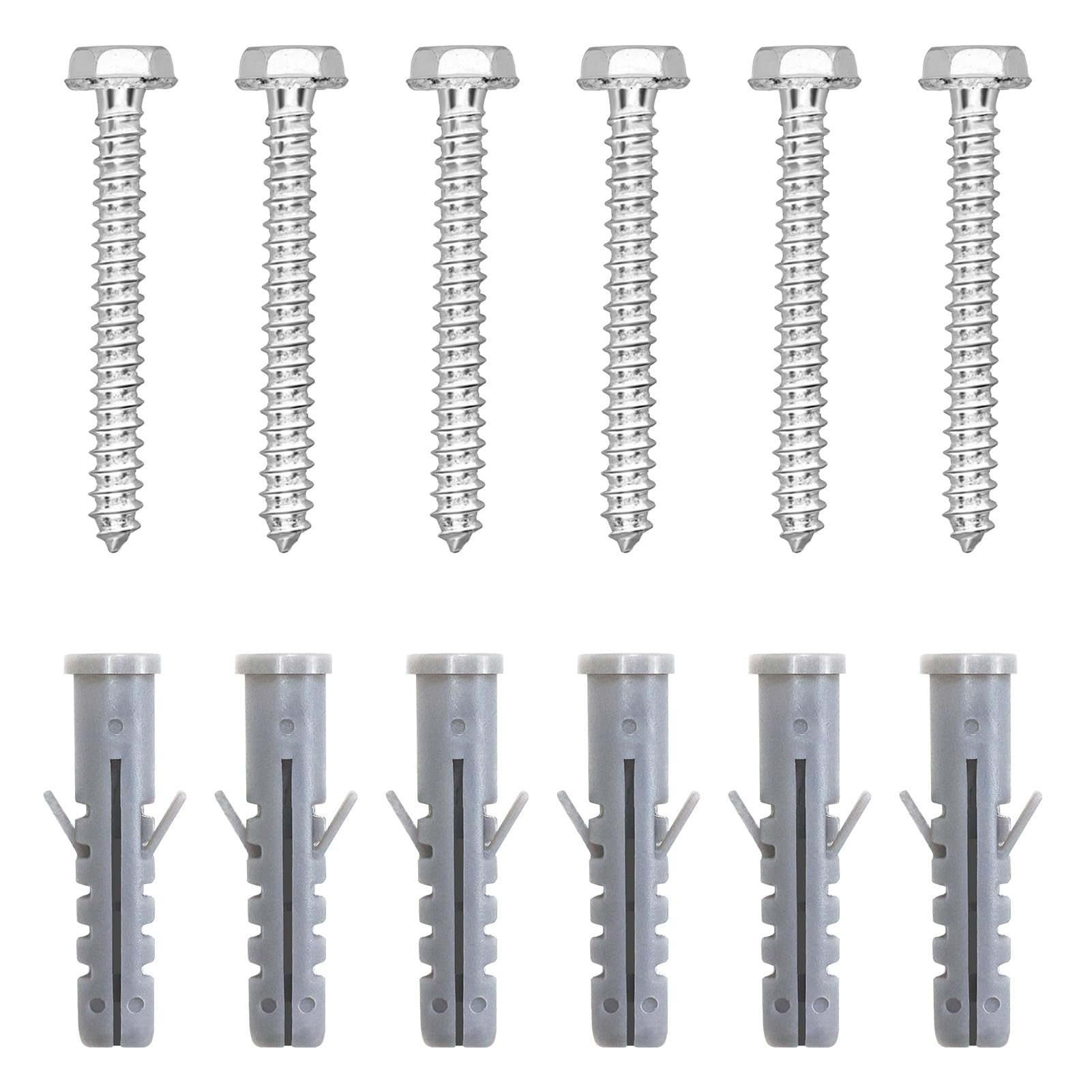 ELIVED Lag Bolt Kit for Mounting TV Wall Bracket into Wood or Concrete Wall, Sturdy Anchors Included, High Strength Lag Bolt, Mount TV Wall Mount into Brick Wall with Wall Plugs, EV034