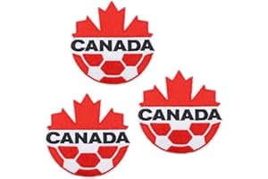 3 Pcs Canada National Soccer Team Embroidery Patches, Iron-on Sew-On Badge for Clothing Bags Jackets Jeans Hats, Soccer Team 