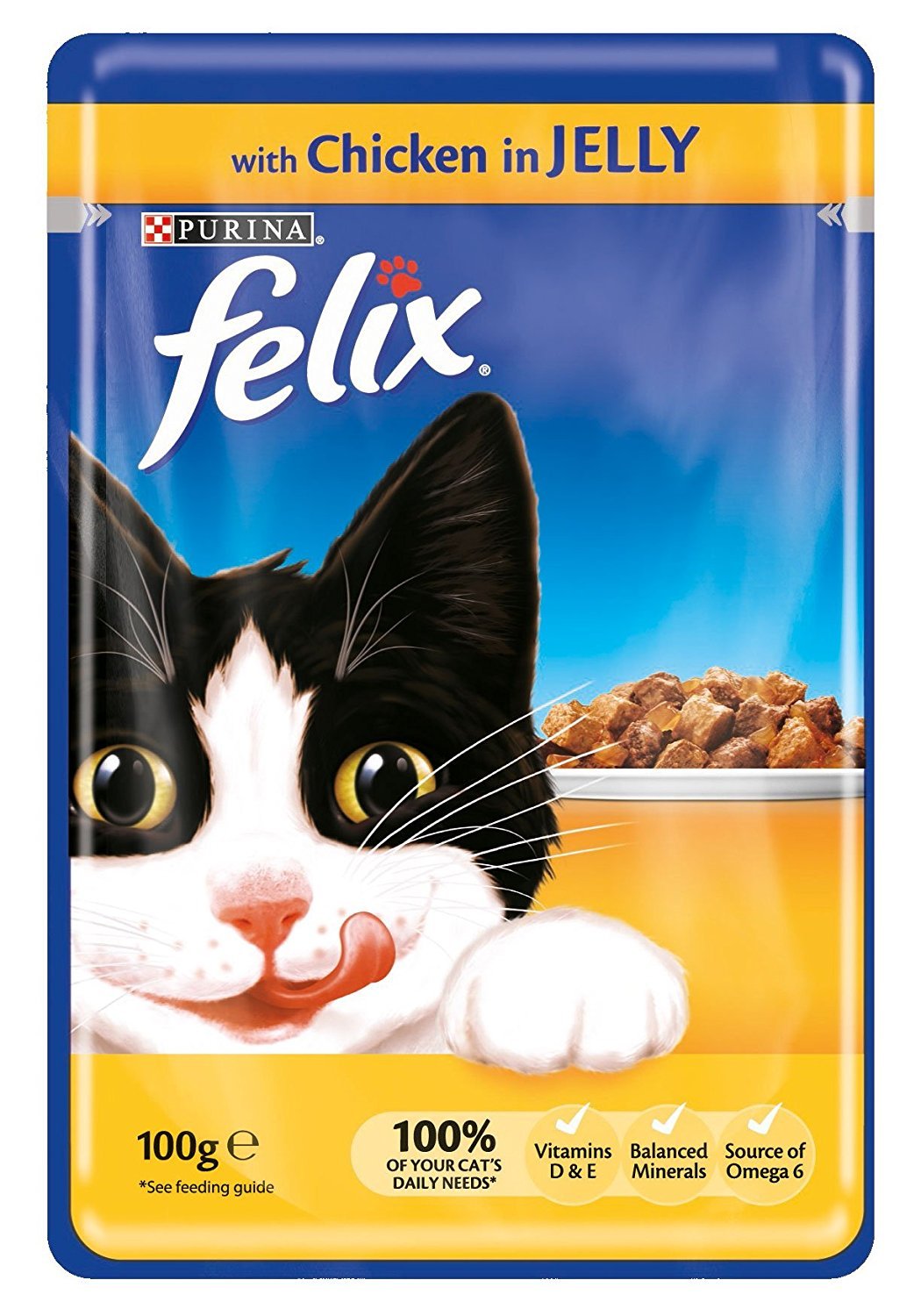 Felix Cat Pouches Chicken In Jelly 100g (20 Pouches)