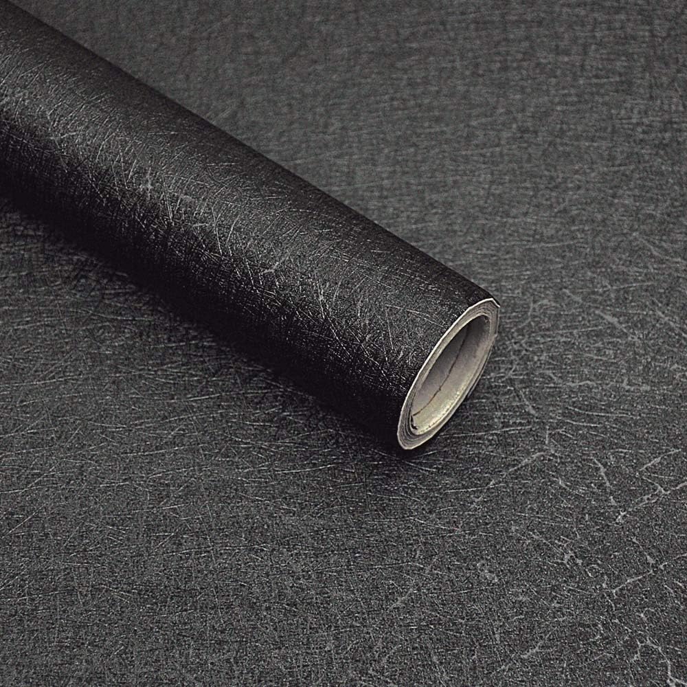 Grasscloth Wallpaper Textured, H2MTOOL Removable Self Adhesive Black
