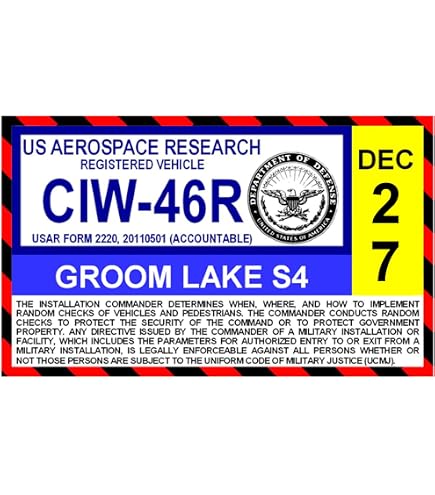 Amazon.com - 2026 Area 51 Parking Stickers DD-2220 UFO Secret Base